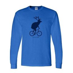 Adult Elk on a Bike Long Sleeve T-Shirt