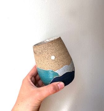 Mountain Moon Ceramic Handmade Wine Tumbler