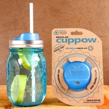 Cuppow Mason Jar Drinking Lid | Case of 12 (Jar not included) 