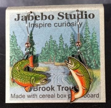 Brook Trout Jabebo Earrings
