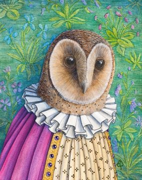 Bundi Mzuri Congo bay owl bird portrait art print
