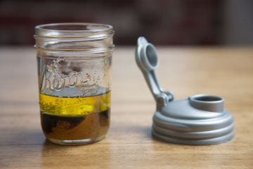 White Fig Balsamic Vinaigrette Recipe in a Mason Jar