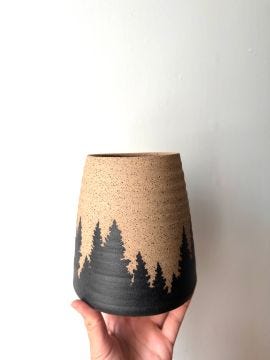 Midnight Tree Line Vase