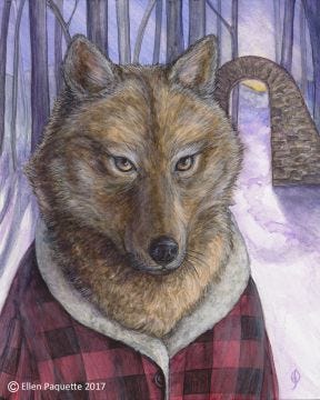 McLeery's Gatekeeper lobo wolf animal portrait art print