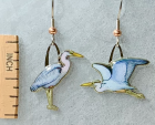 Great Blue Heron Jabebo Earrings