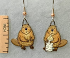 North American Beaver Jabebo Earrings