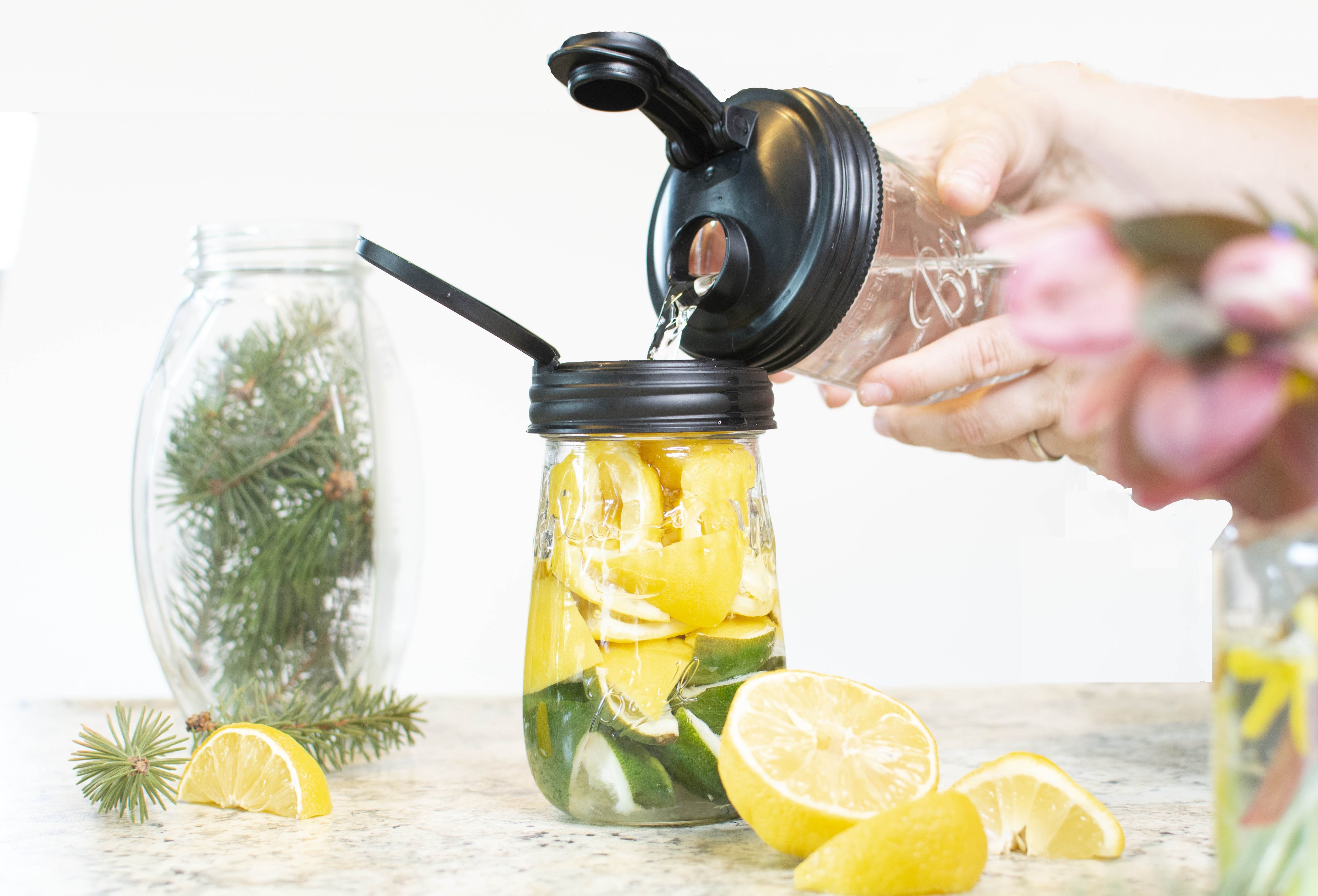 DIY Citrus Infused Vinegar for Cleaning in Mason Jars how to.
