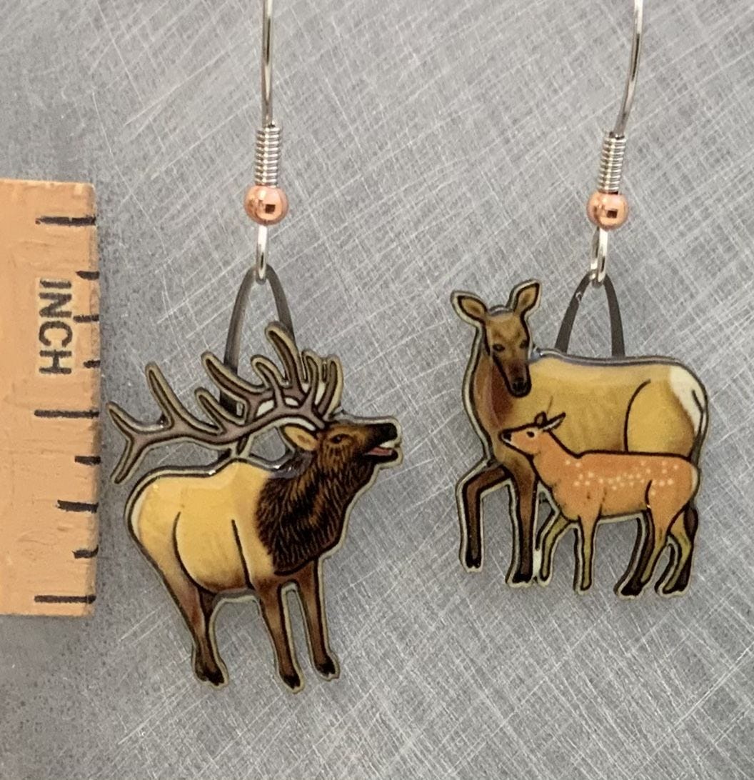 American Elk Jabebo Earrings