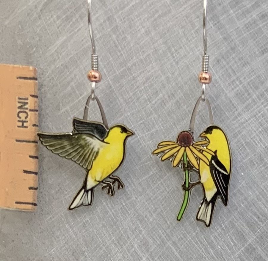 American Goldfinch Jabebo Earrings