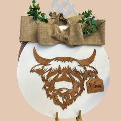 Highland Cow Welcome SIgn