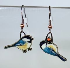 Black-capped Chickadee Jabebo Earrings