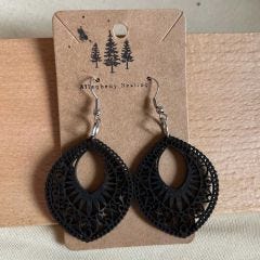 Medallion Wooden Earrings