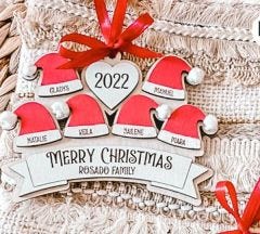Santa Hat Family Ornament