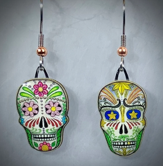 Dia de los Muertos (Day of the Dead) Sugar Skull Jabebo Earrings