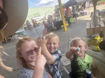 Bringing all 3 of my kids to the Ridgway Farmers Market
