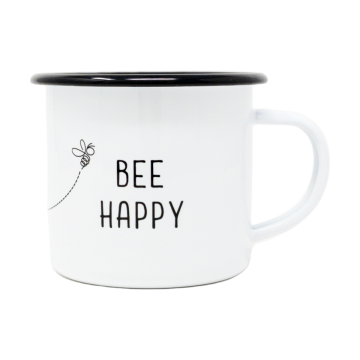 12oz Enamel Bee Happy Mug- Case of 4