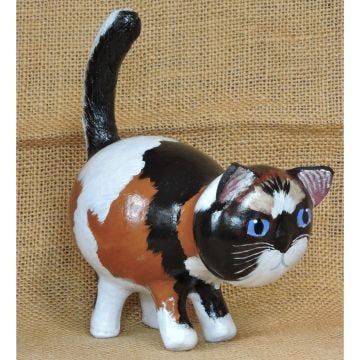 Handpainted and Crafted Gourd Calico Cat