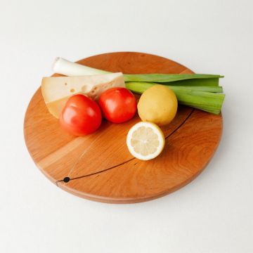 Lazy Susan Cherry with Curved Accents of Maple and Walnut