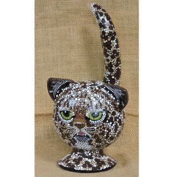 Handpainted Dotted Gourd Cat