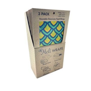 Meli Wraps Reusable and Eco-Friendly Beeswax Food Wraps - Case of 10