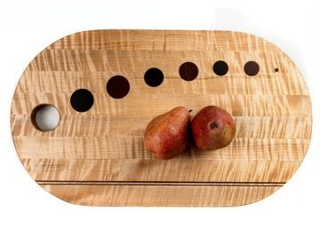 Curly Maple Cutting Board with Exotic Wood Accents