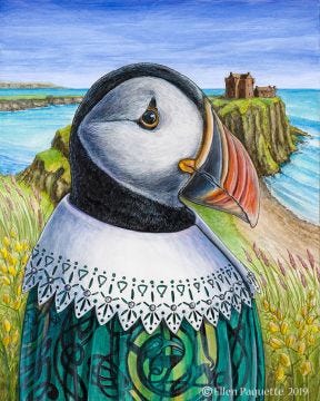 MacPuffin Atlantic puffin animal portrait art print