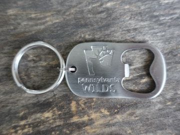 PA Wilds Branded Dog Tag Style Bottle Opener Key Chain