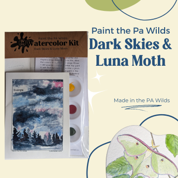 Dark Skies & Luna Moth Paint the PA Wilds Watercolor Kit 