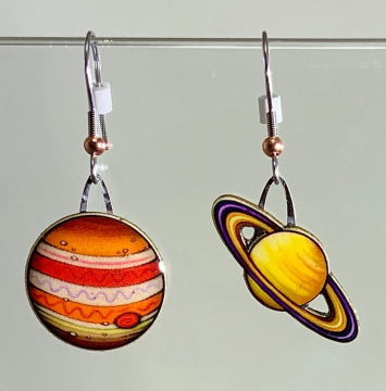 Jupiter and Saturn Jabebo Earrings