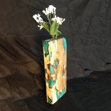 Vase, Spalted Maple with Green Wasabi accent