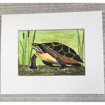 Turtle Original Watercolor, 8x10