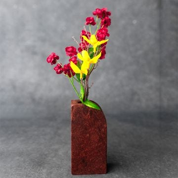 Side view, Redwood burl vase
