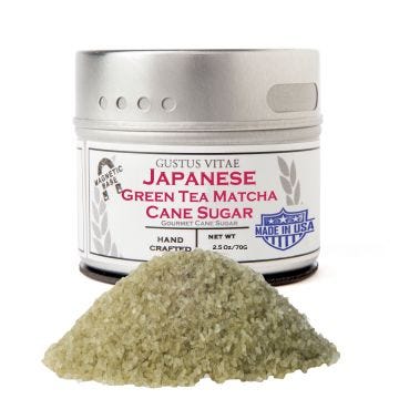 Japanese Green Tea Matcha Cane Sugar - Case of 8