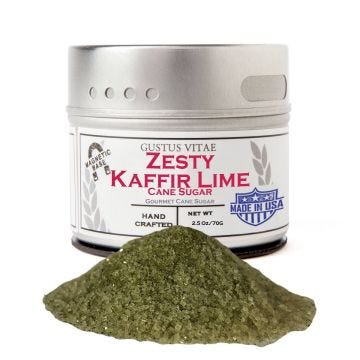 Zesty Kaffir Lime Cane Sugar - Case of 8
